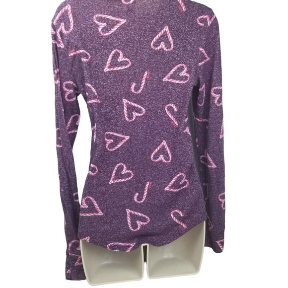 Victorias Secret Candy Cane Heart Pajama Top - Picture 3 of 9